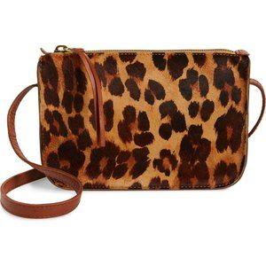 Madewell Leopard Print Genuine Calf Hair Crossbody Bag